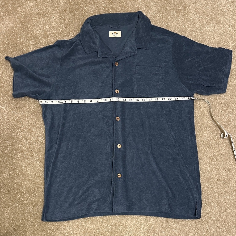 Marine Layer Blue Casual Button Down Shirt-XL